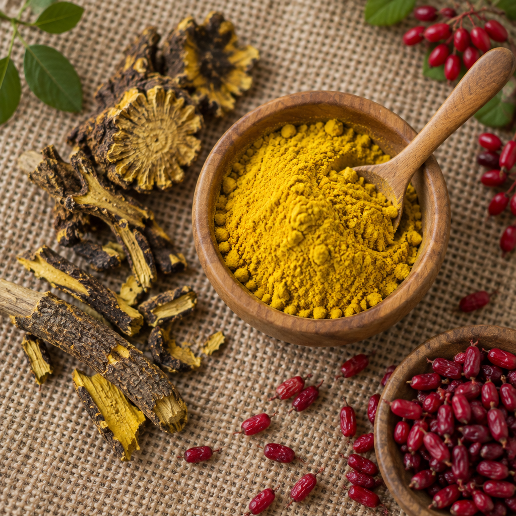Golden berberine powder with barberry root
