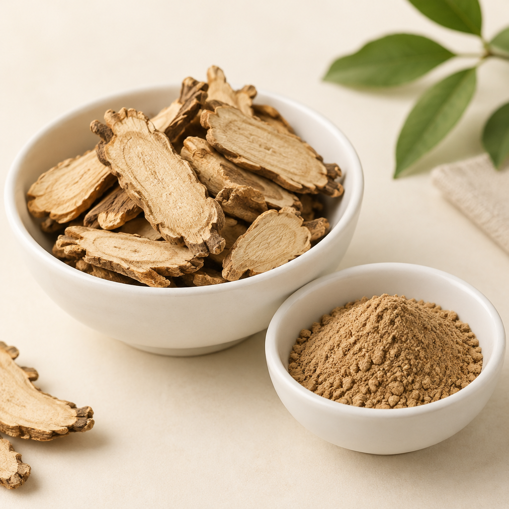 Dried lindera root slices with lindera extract powder
