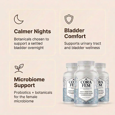CoraFem benefits: calmer nights, bladder comfort, microbiome support